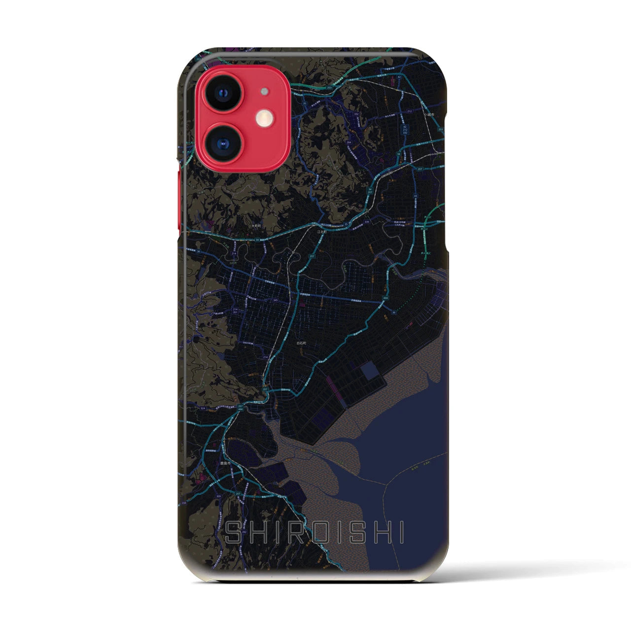 【白石(佐賀県)】地図柄iPhoneケース(バックカバータイプ)