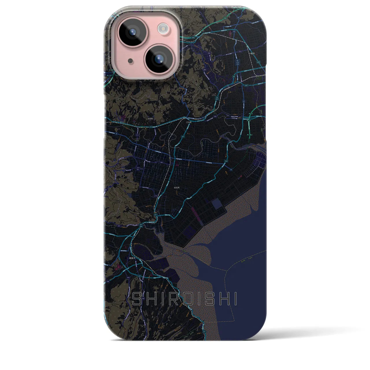 【白石(佐賀県)】地図柄iPhoneケース(バックカバータイプ)