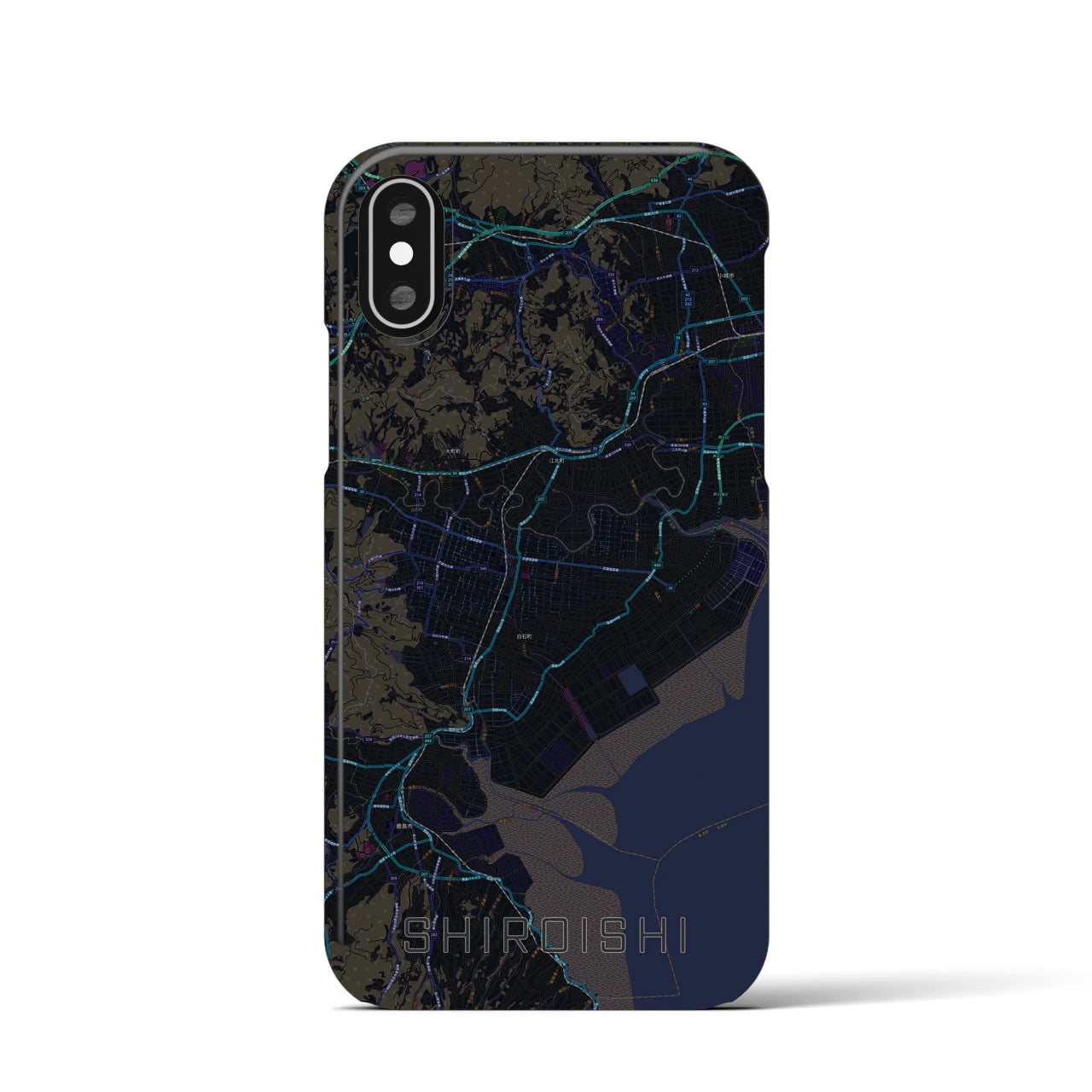【白石(佐賀県)】地図柄iPhoneケース(バックカバータイプ)