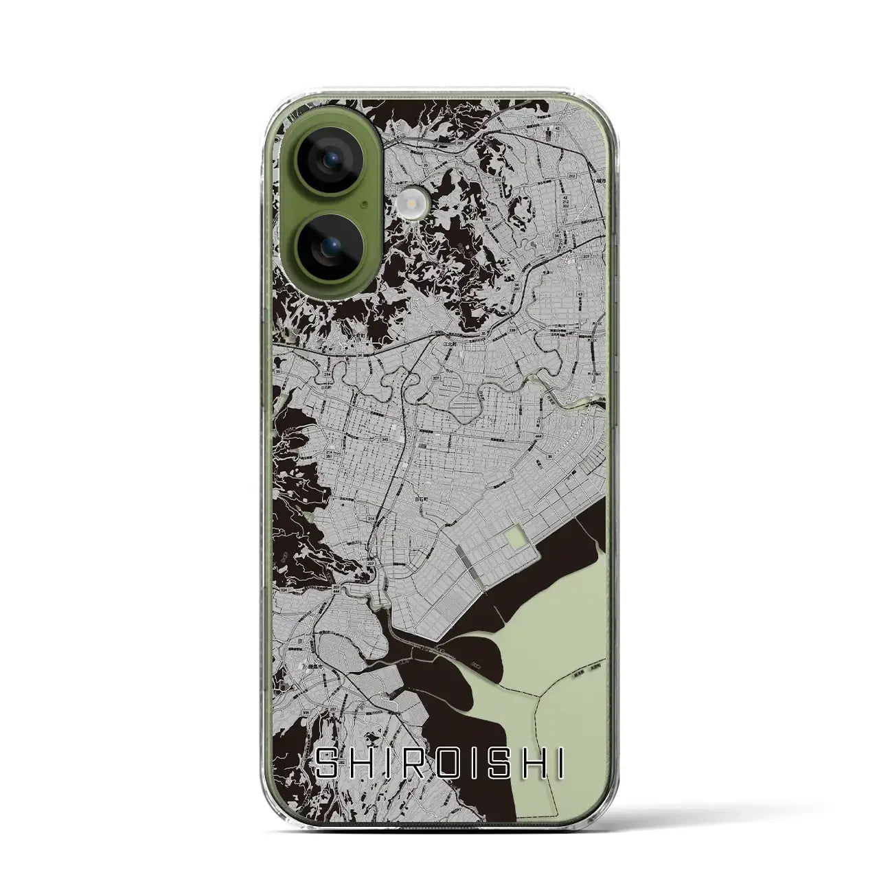 【白石(佐賀県)】地図柄iPhoneケース(クリアタイプ)モノトーン・iPhone 17 Pro Max 用