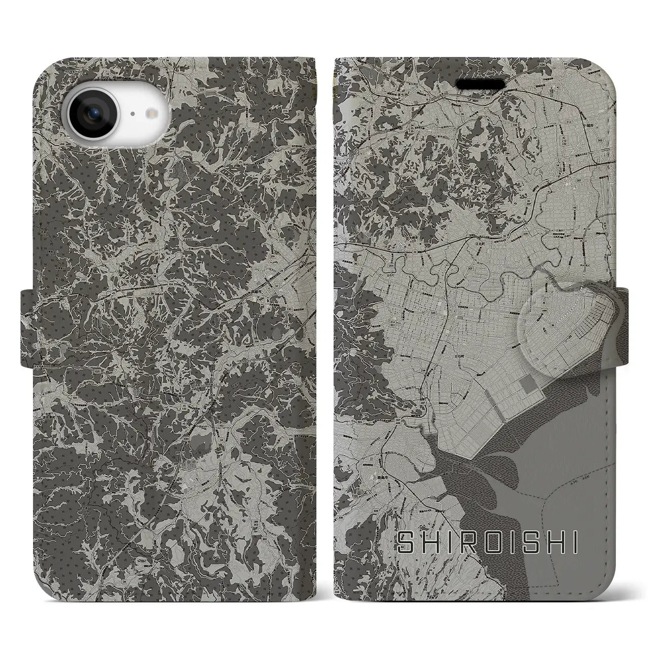 【白石(佐賀県)】地図柄iPhoneケース(手帳タイプ)