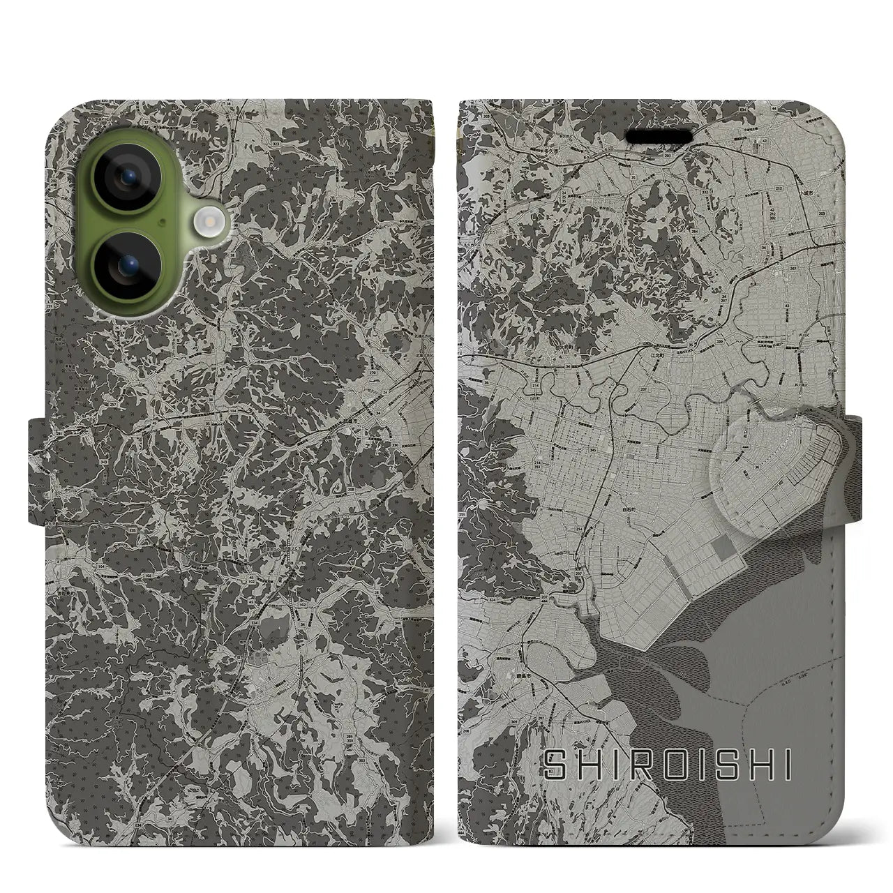 【白石(佐賀県)】地図柄iPhoneケース(手帳タイプ)