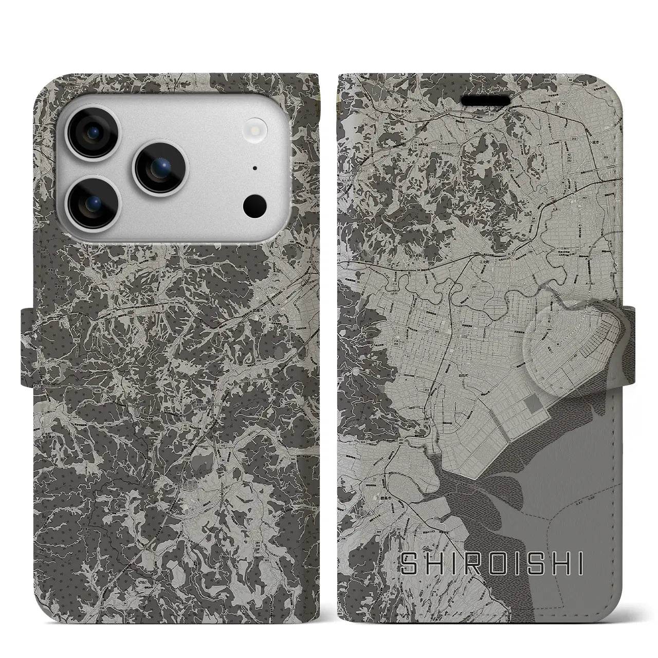 【白石(佐賀県)】地図柄iPhoneケース(手帳タイプ)