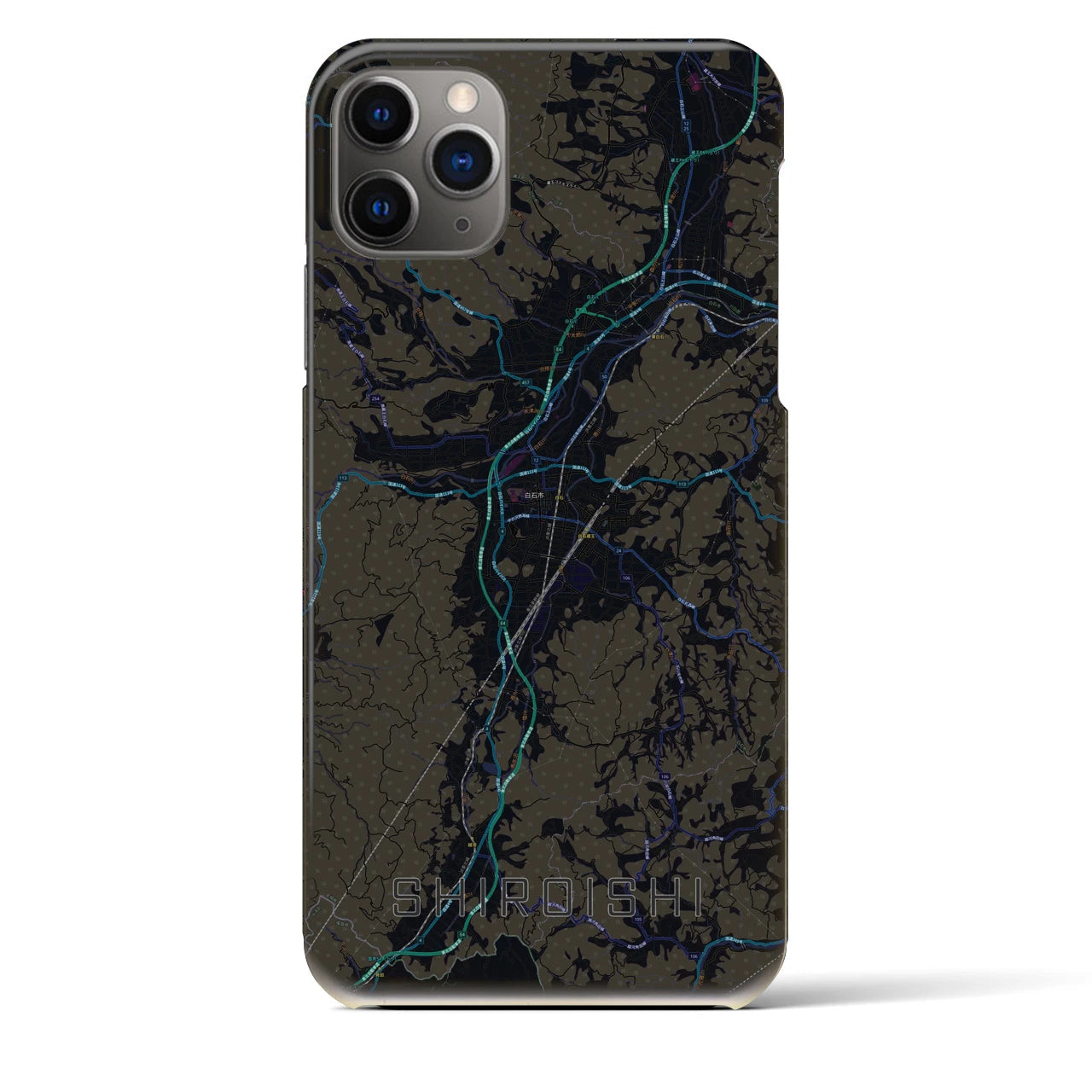 【白石(宮城県)】地図柄iPhoneケース(バックカバータイプ)