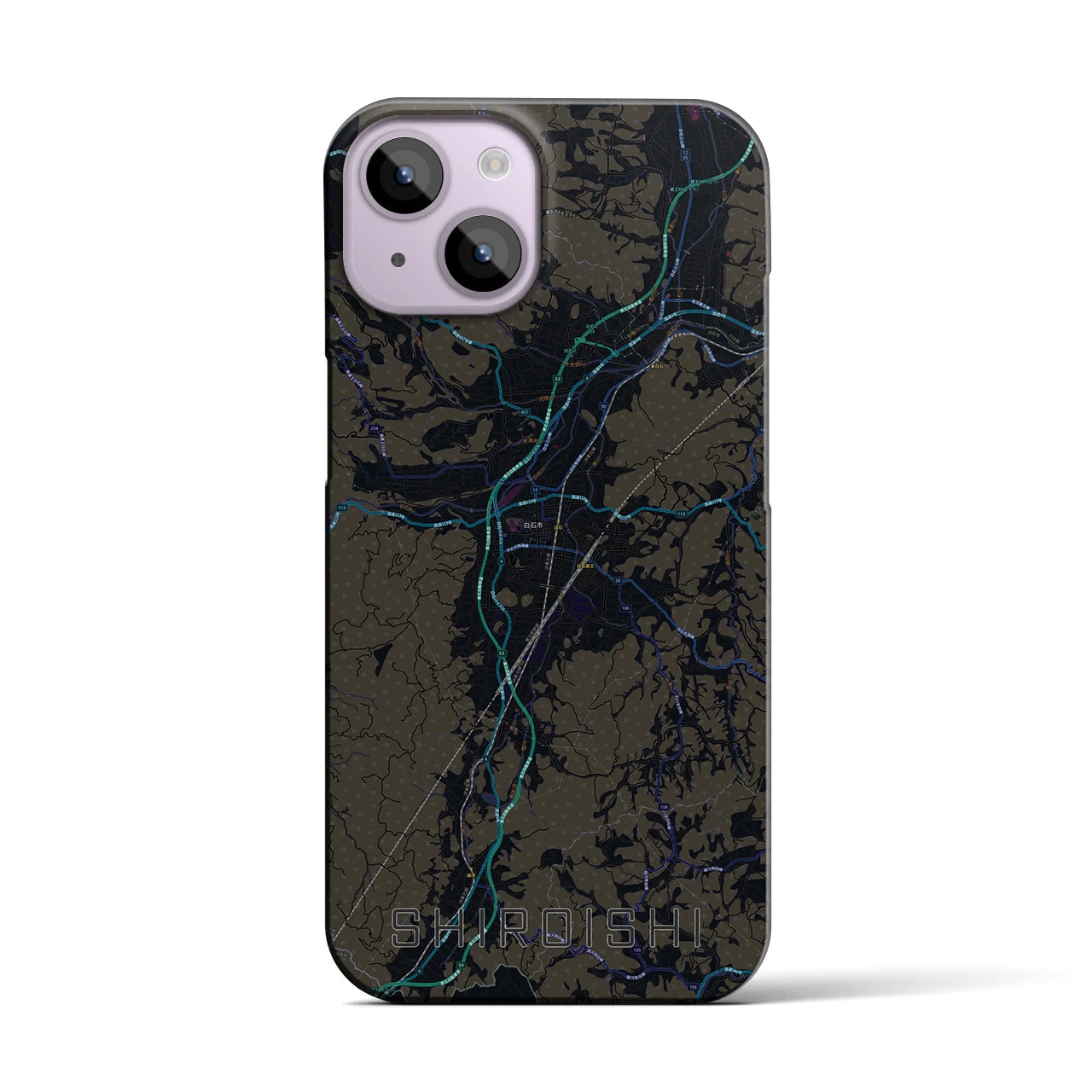 【白石(宮城県)】地図柄iPhoneケース(バックカバータイプ)