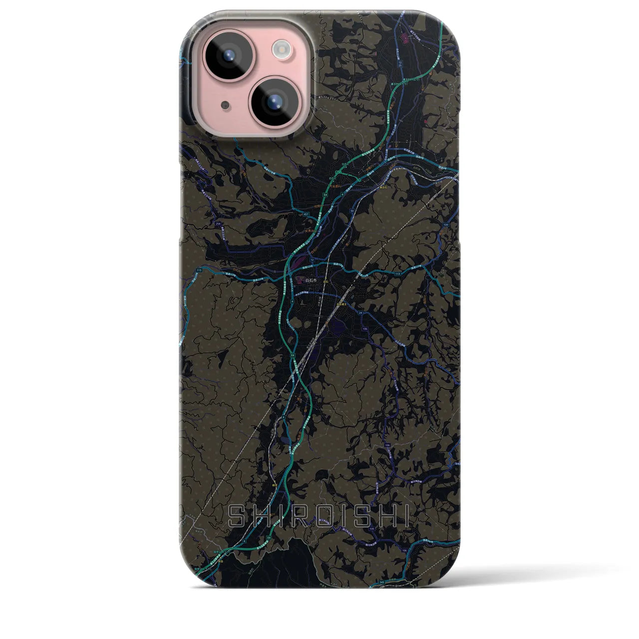 【白石(宮城県)】地図柄iPhoneケース(バックカバータイプ)