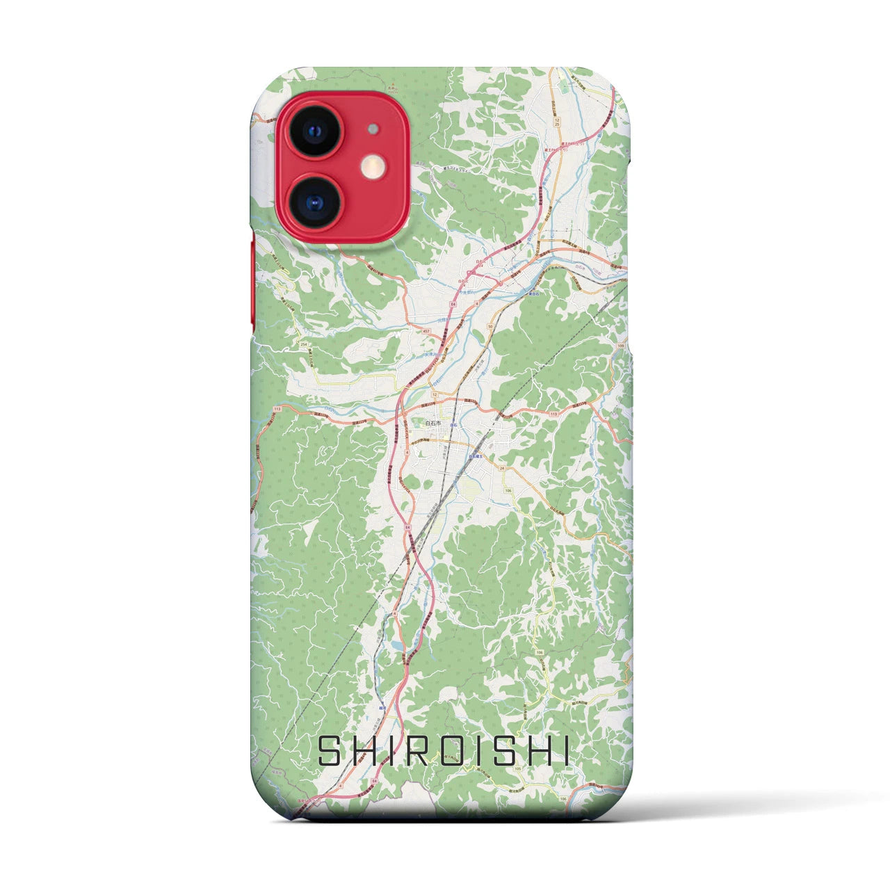 【白石(宮城県)】地図柄iPhoneケース(バックカバータイプ)