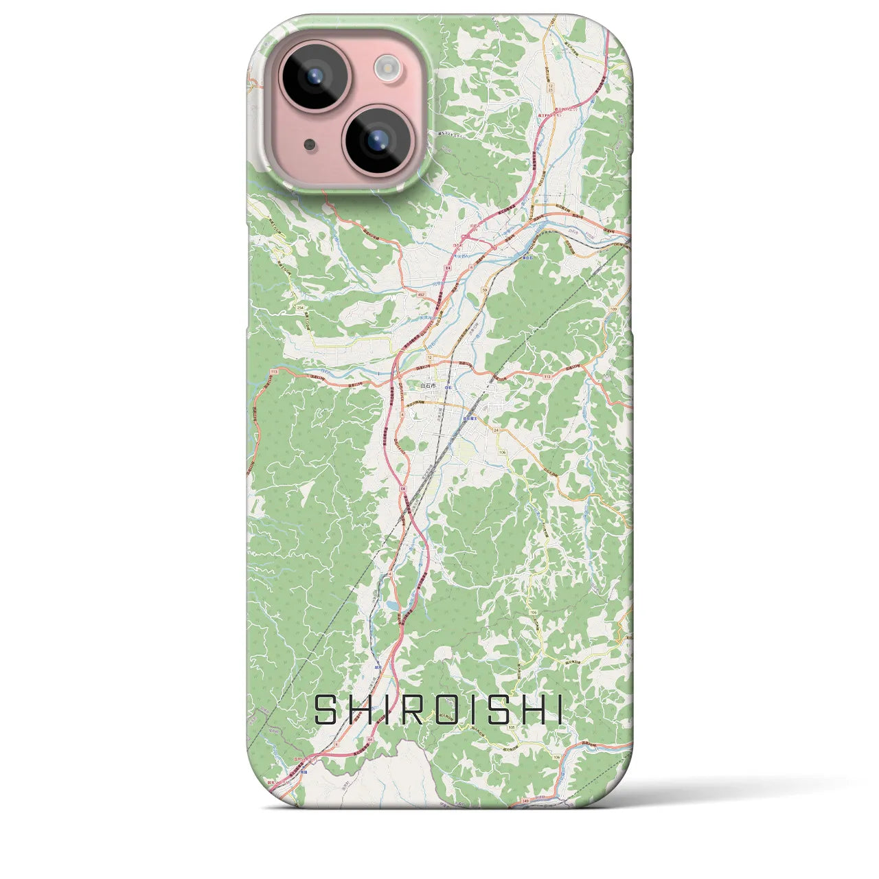 【白石(宮城県)】地図柄iPhoneケース(バックカバータイプ)