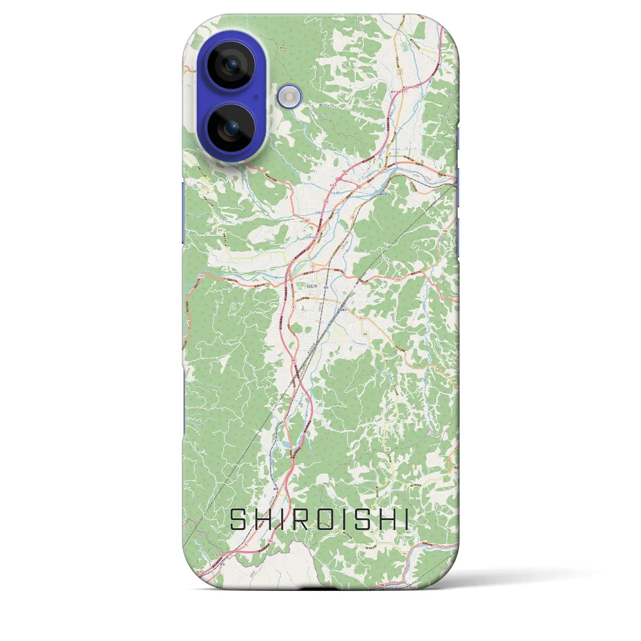 【白石(宮城県)】地図柄iPhoneケース(バックカバータイプ)ナチュラル・iPhone 16 Pro Max 用