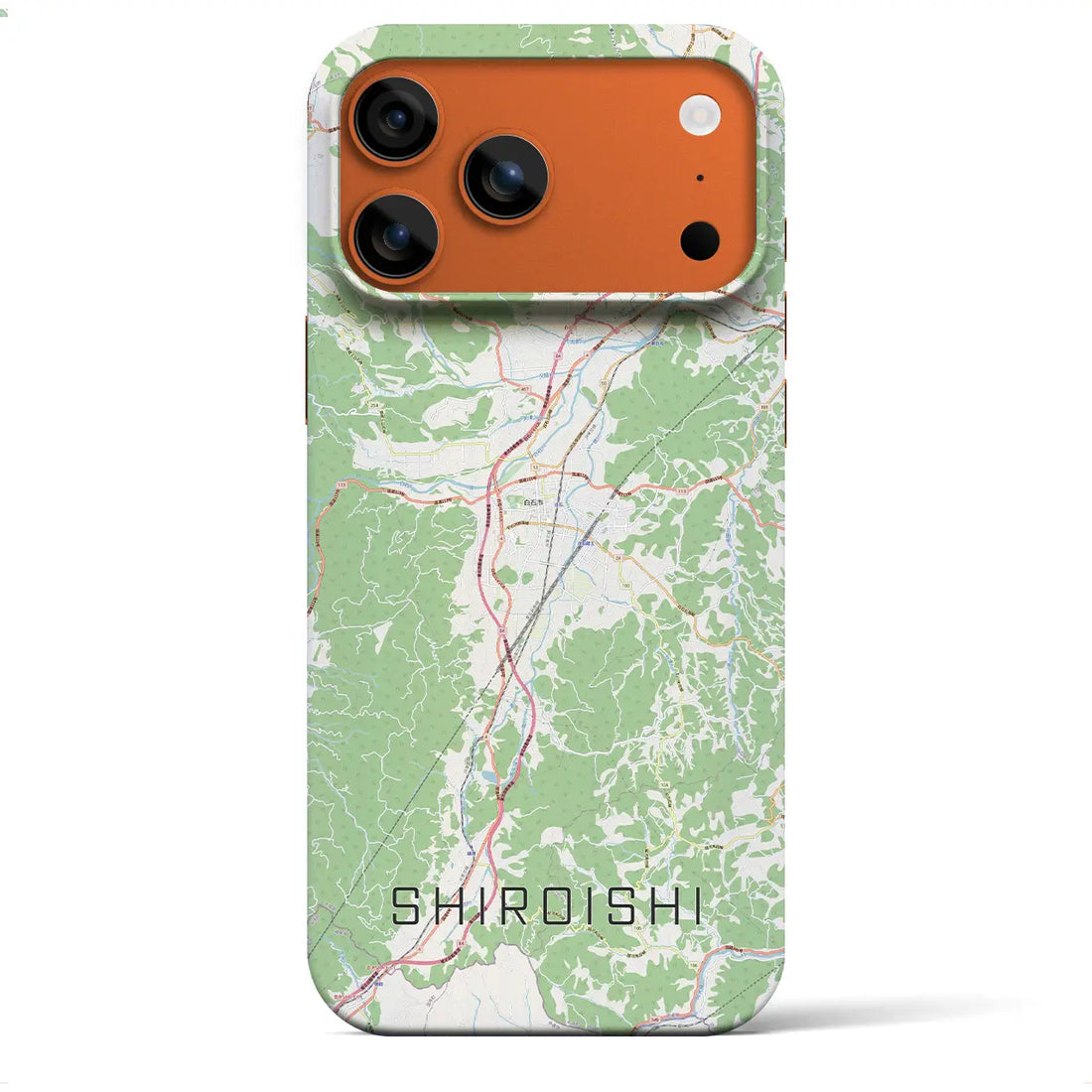 【白石(宮城県)】地図柄iPhoneケース(バックカバータイプ)ナチュラル・iPhone 17 Pro Max 用