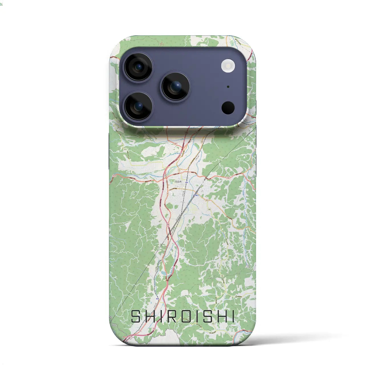 【白石(宮城県)】地図柄iPhoneケース(バックカバータイプ)