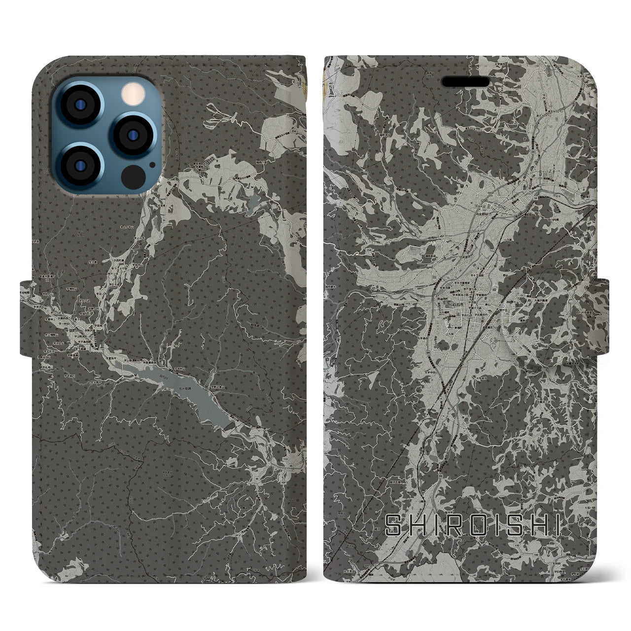 【白石(宮城県)】地図柄iPhoneケース(手帳タイプ)