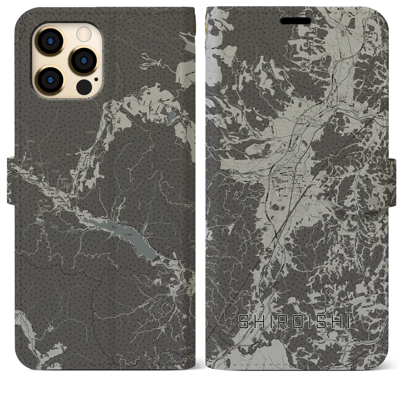 【白石(宮城県)】地図柄iPhoneケース(手帳タイプ)