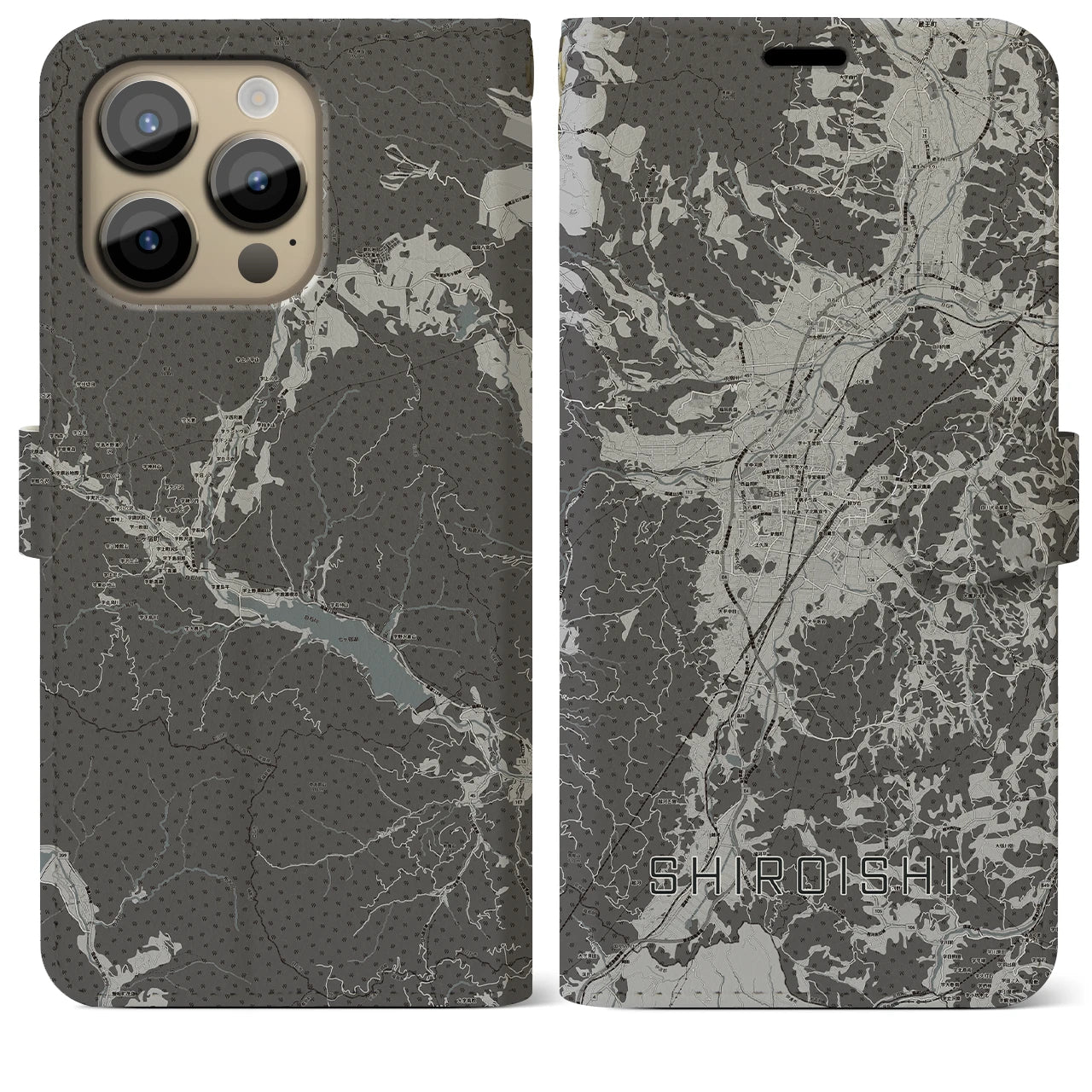 【白石(宮城県)】地図柄iPhoneケース(手帳タイプ)