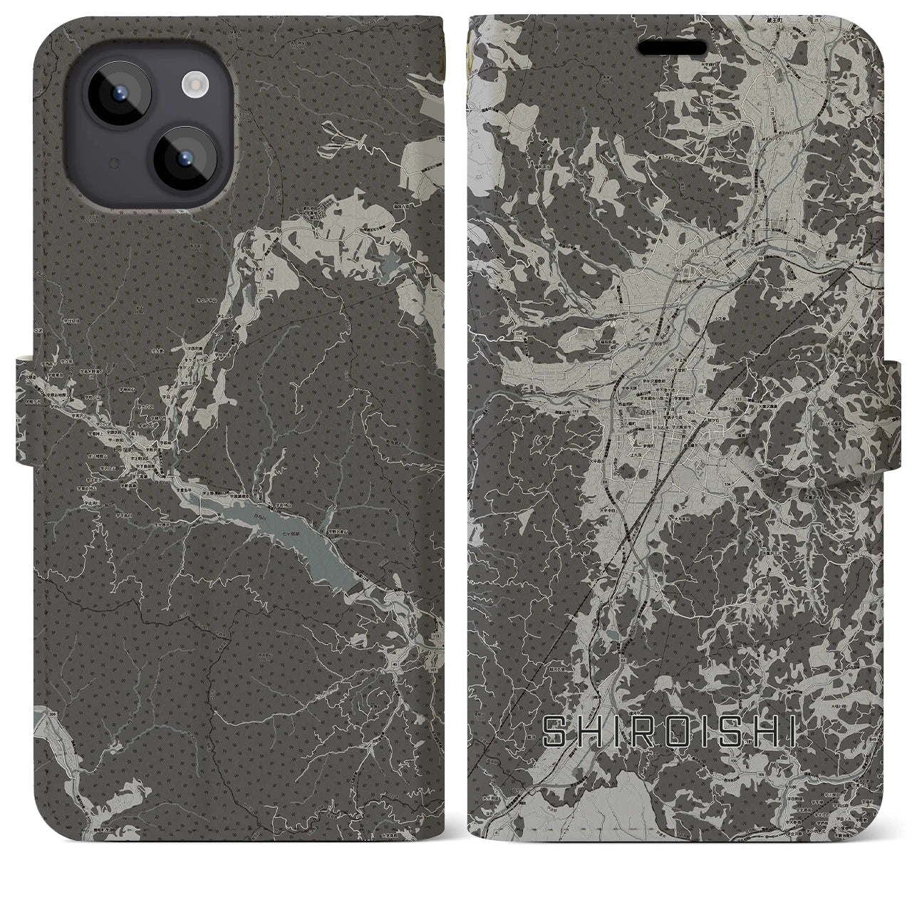 【白石(宮城県)】地図柄iPhoneケース(手帳タイプ)