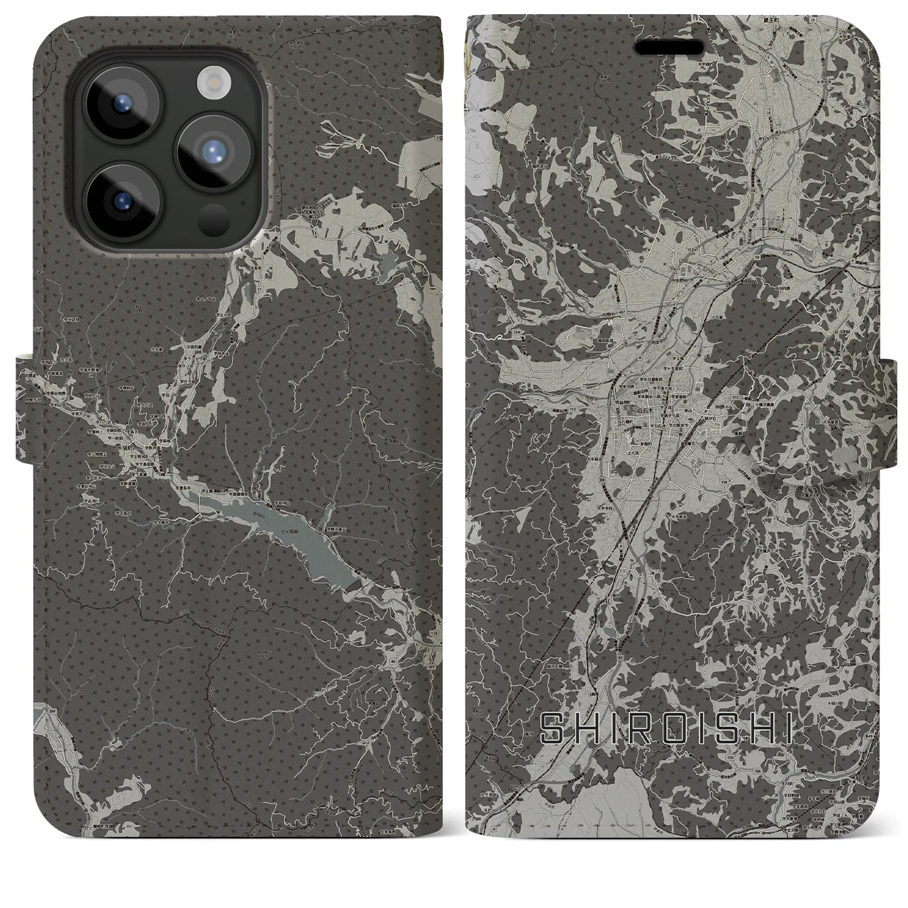 【白石(宮城県)】地図柄iPhoneケース(手帳タイプ)