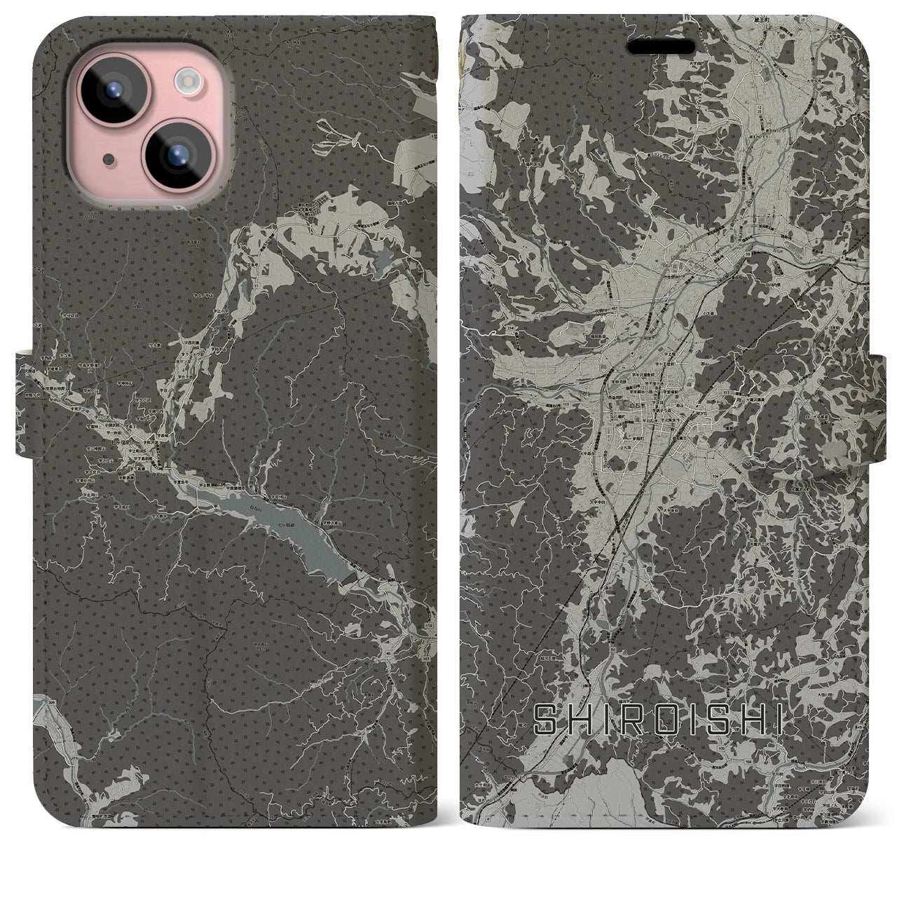 【白石(宮城県)】地図柄iPhoneケース(手帳タイプ)