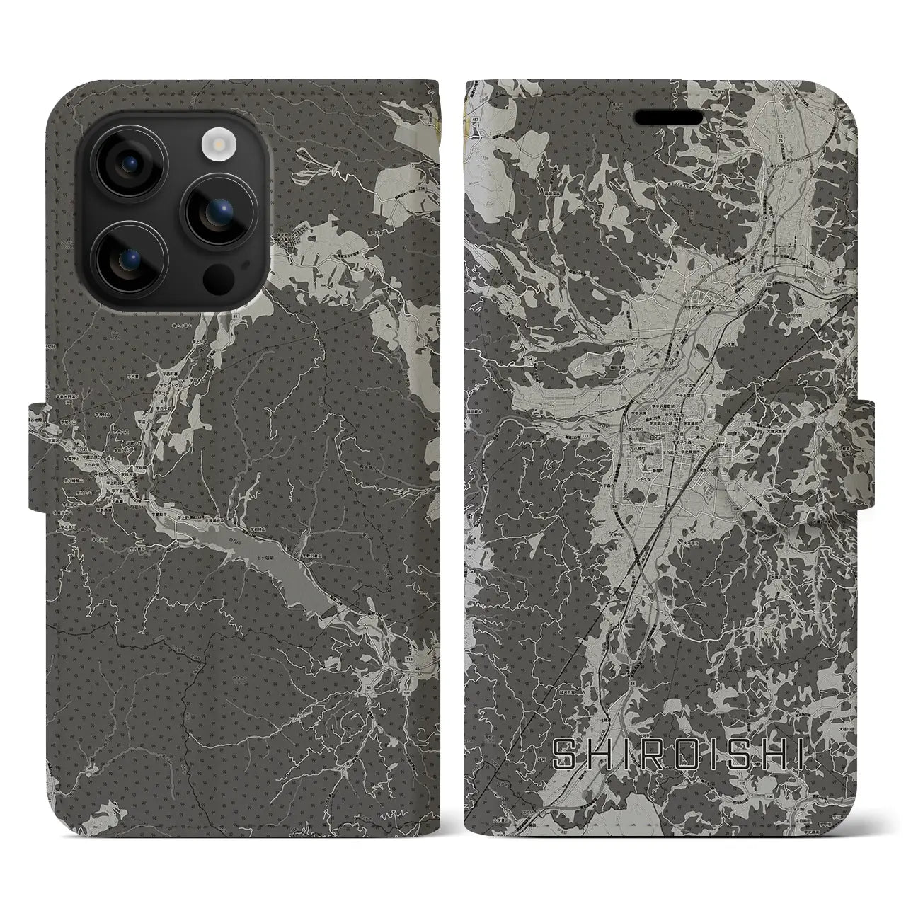 【白石(宮城県)】地図柄iPhoneケース(手帳タイプ)