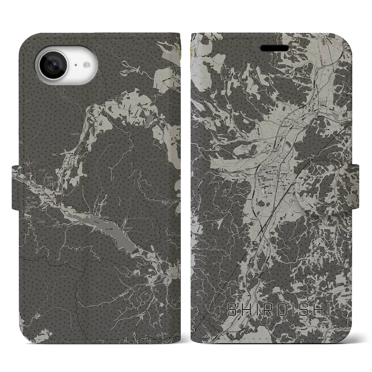 【白石(宮城県)】地図柄iPhoneケース(手帳タイプ)