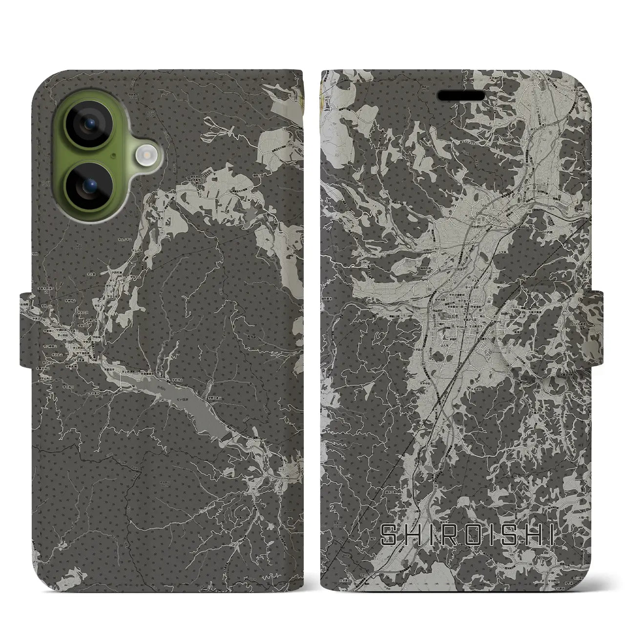 【白石(宮城県)】地図柄iPhoneケース(手帳タイプ)