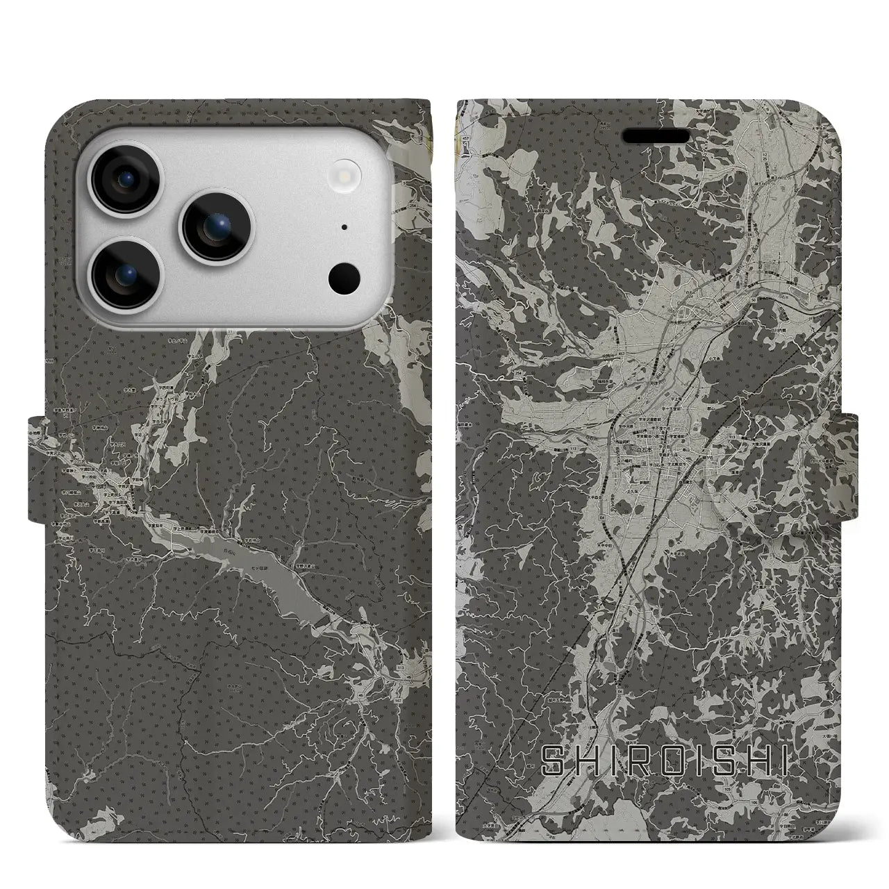 【白石(宮城県)】地図柄iPhoneケース(手帳タイプ)