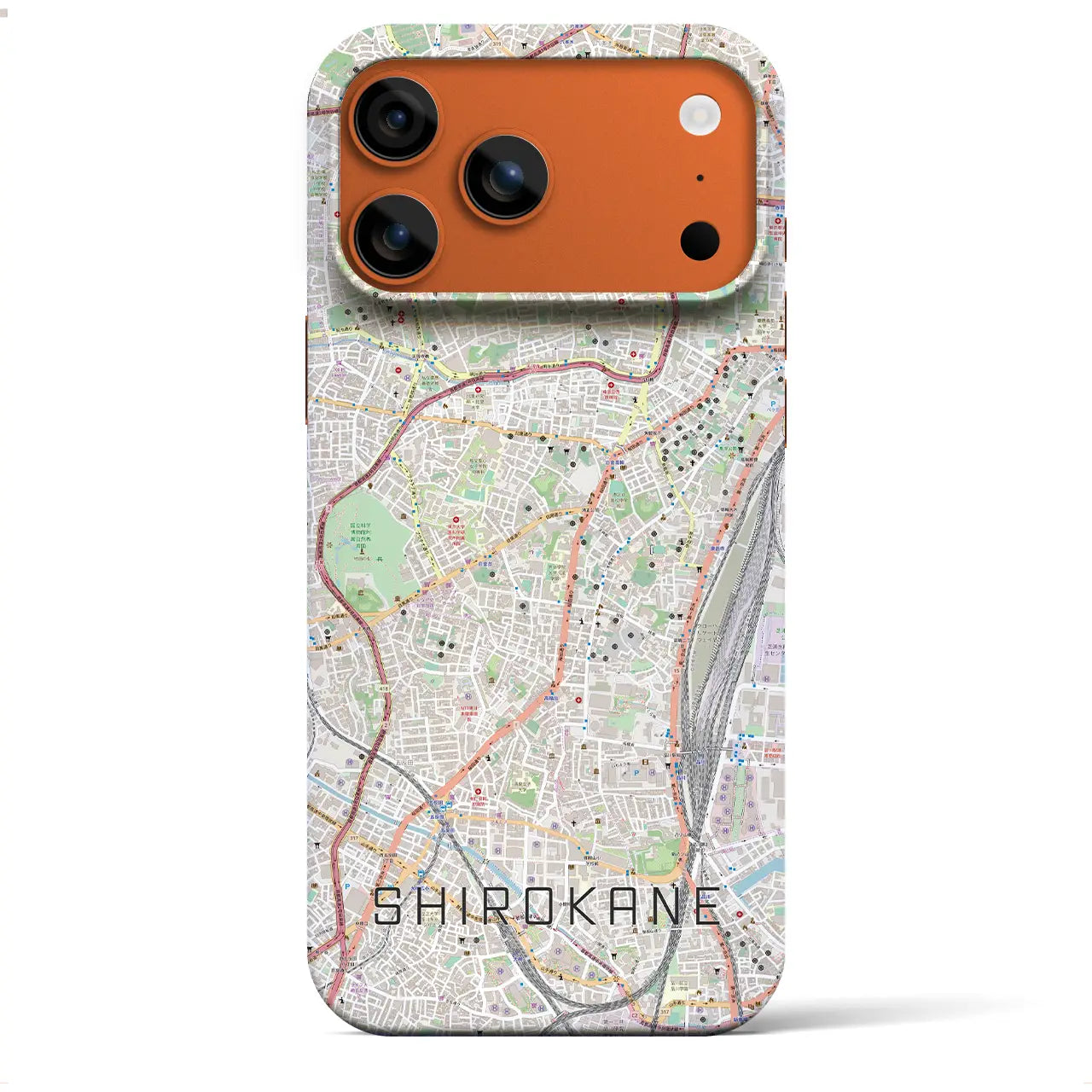 【白金(東京都)】地図柄iPhoneケース(バックカバータイプ)ナチュラル・iPhone 17 Pro Max 用