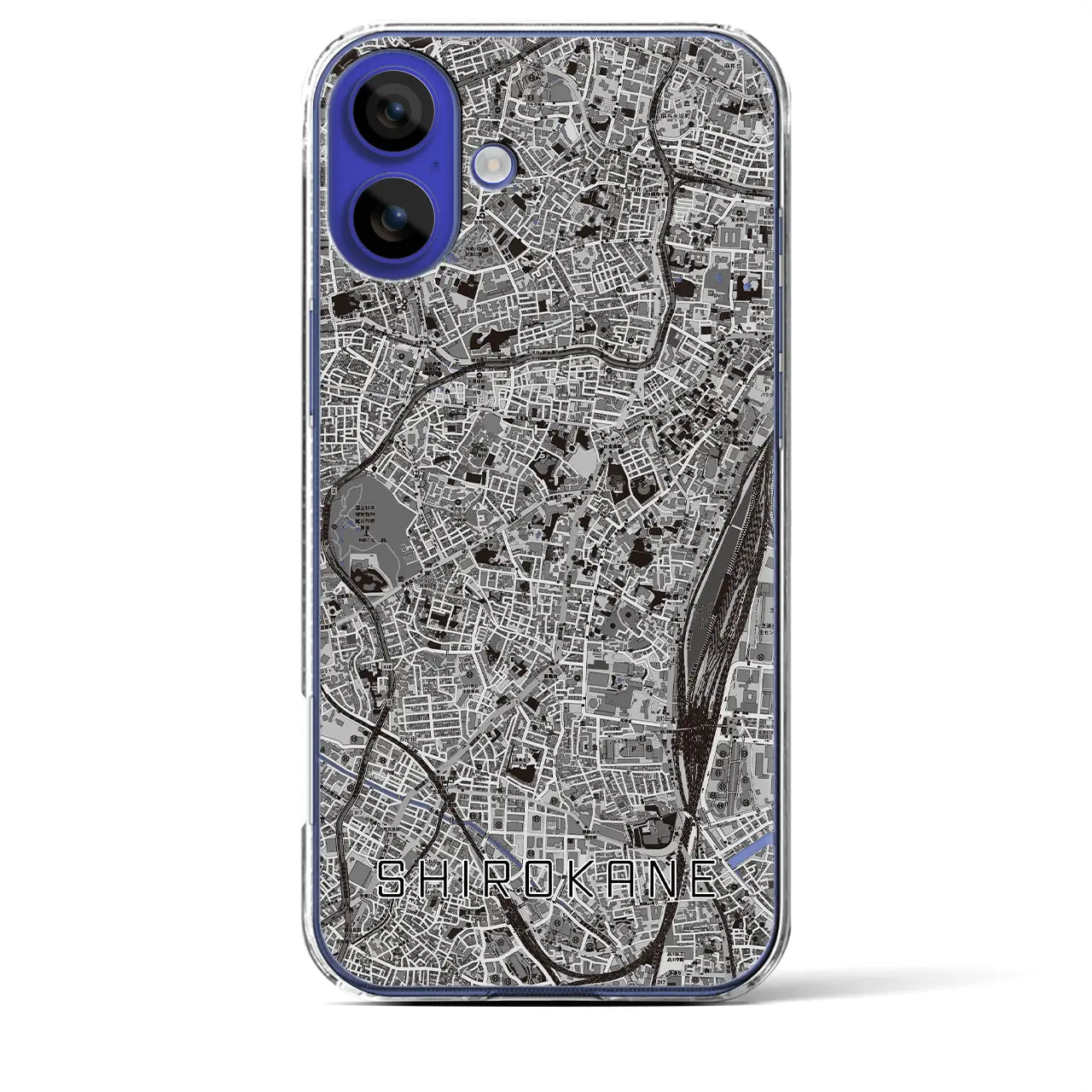 【白金(東京都)】地図柄iPhoneケース(クリアタイプ)モノトーン・iPhone 16 Pro Max 用