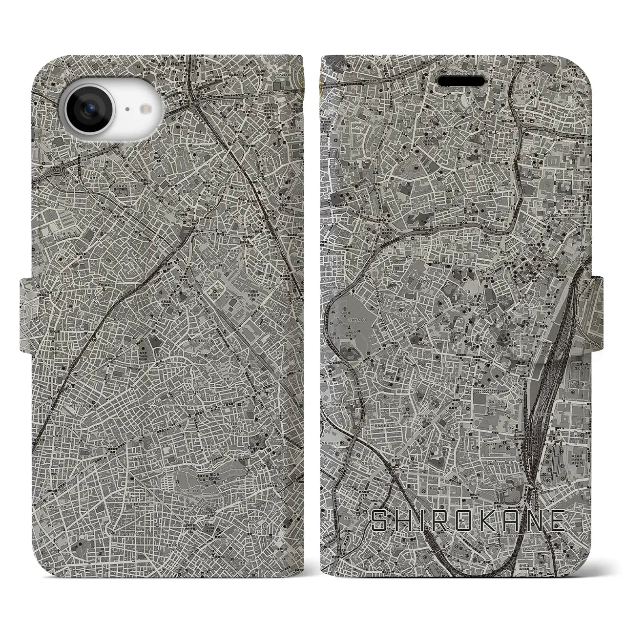 【白金(東京都)】地図柄iPhoneケース(手帳タイプ)