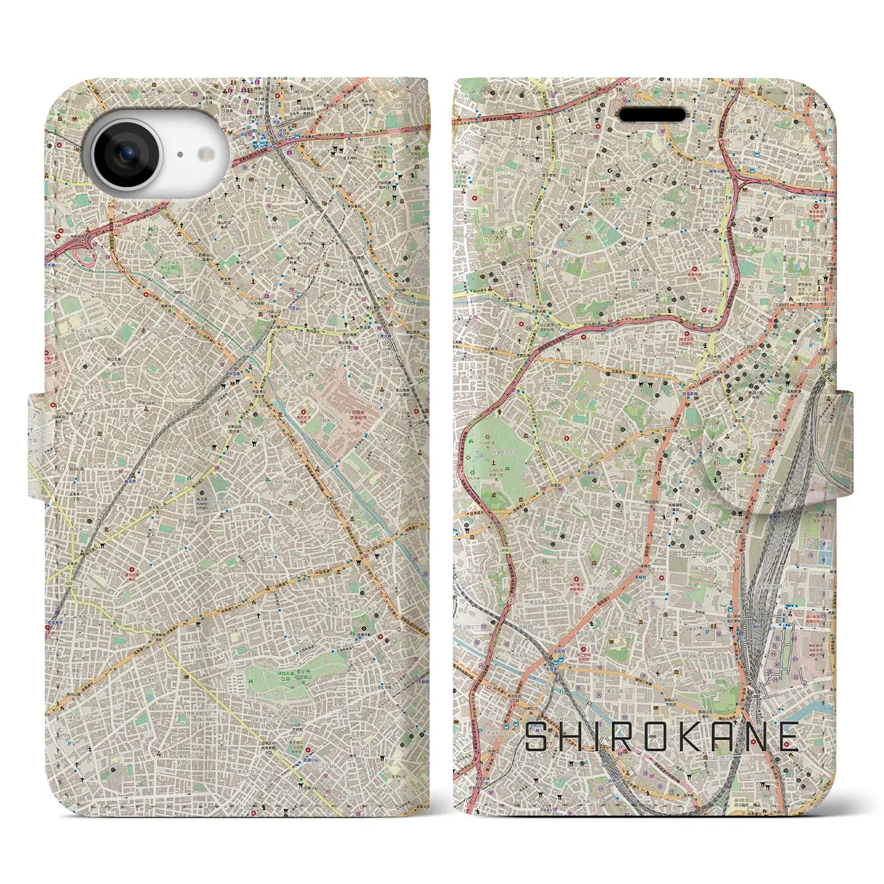 【白金(東京都)】地図柄iPhoneケース(手帳タイプ)