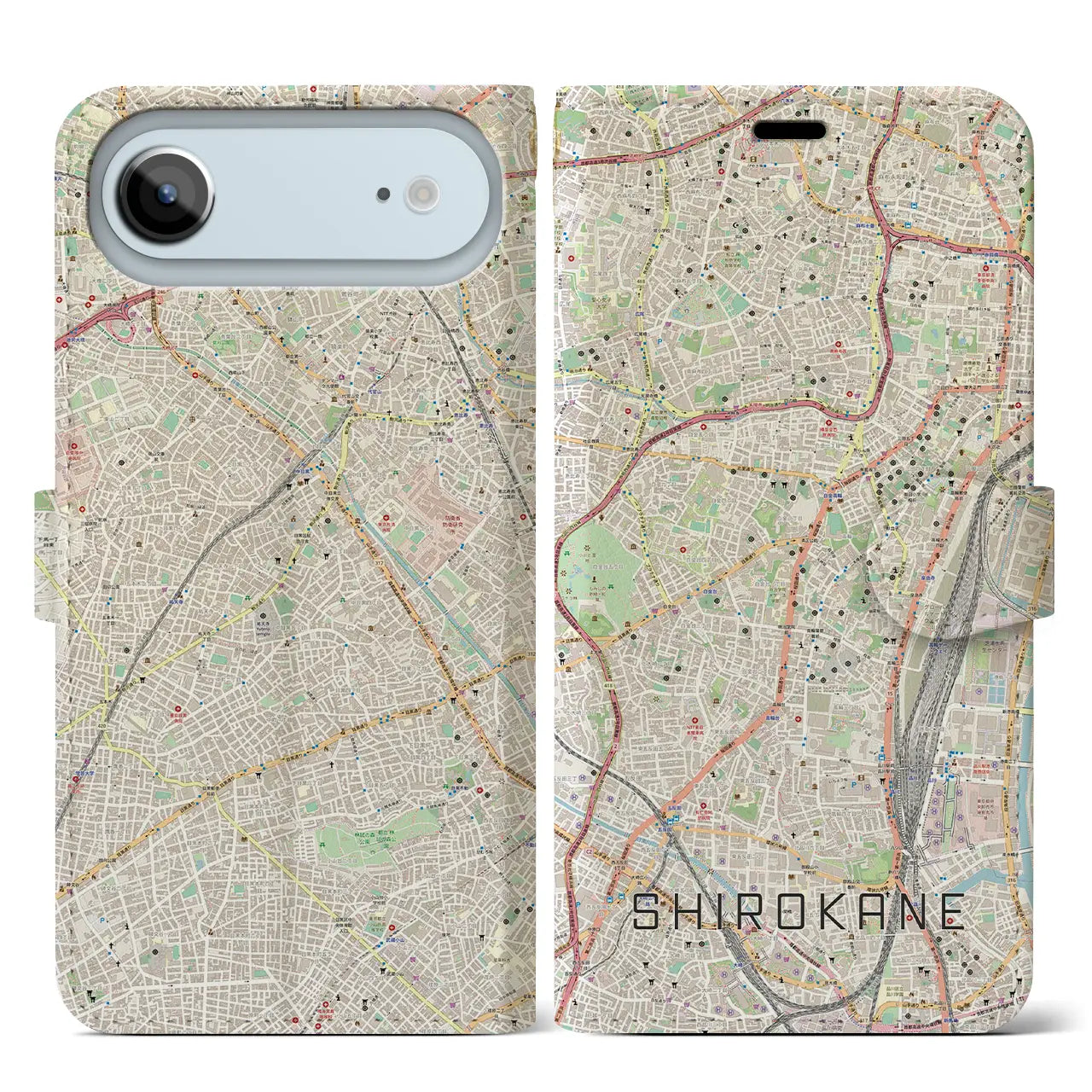 【白金(東京都)】地図柄iPhoneケース(手帳タイプ)