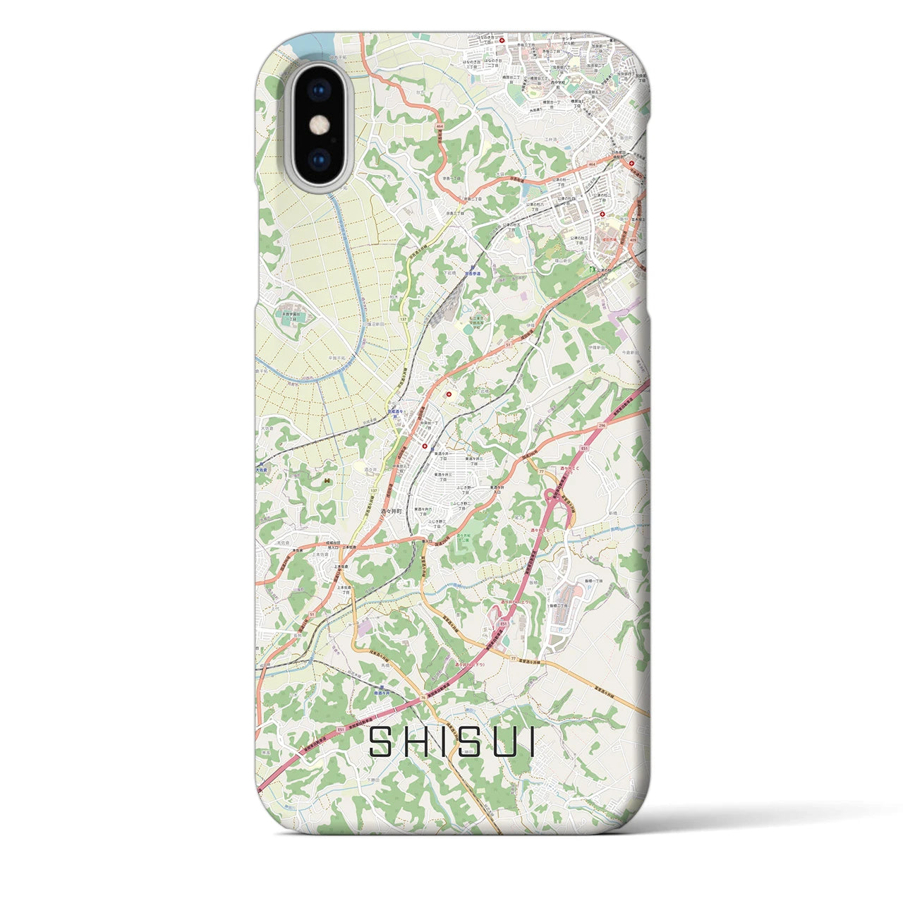 【酒々井(千葉県)】地図柄iPhoneケース(バックカバータイプ)