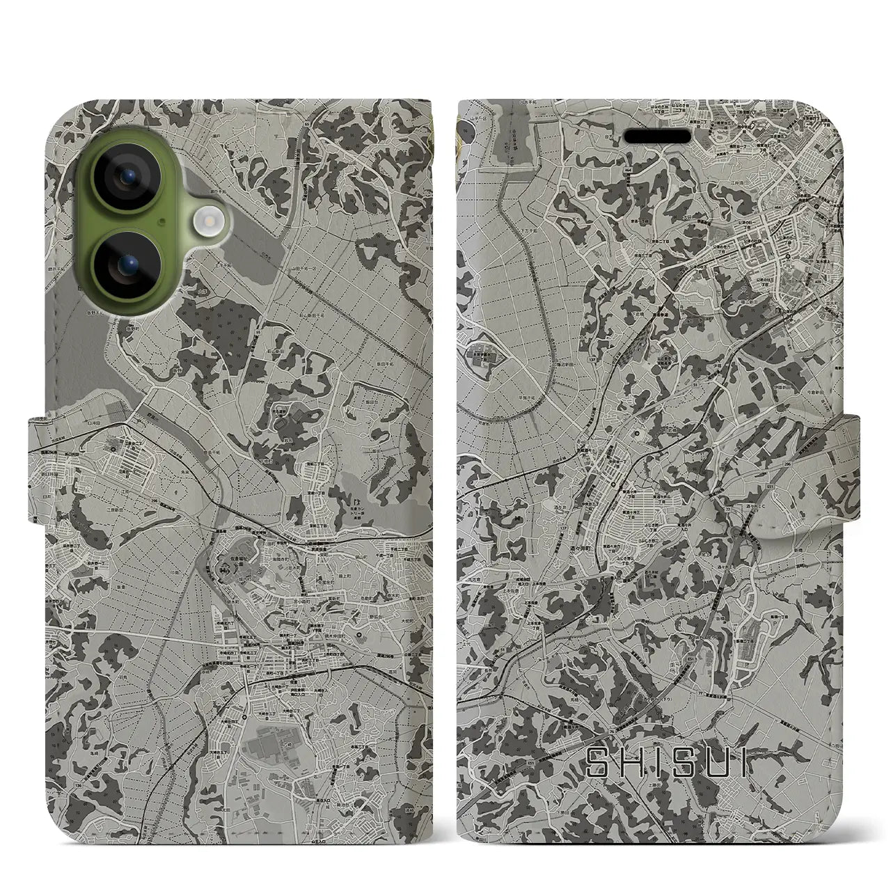 【酒々井(千葉県)】地図柄iPhoneケース(手帳タイプ)