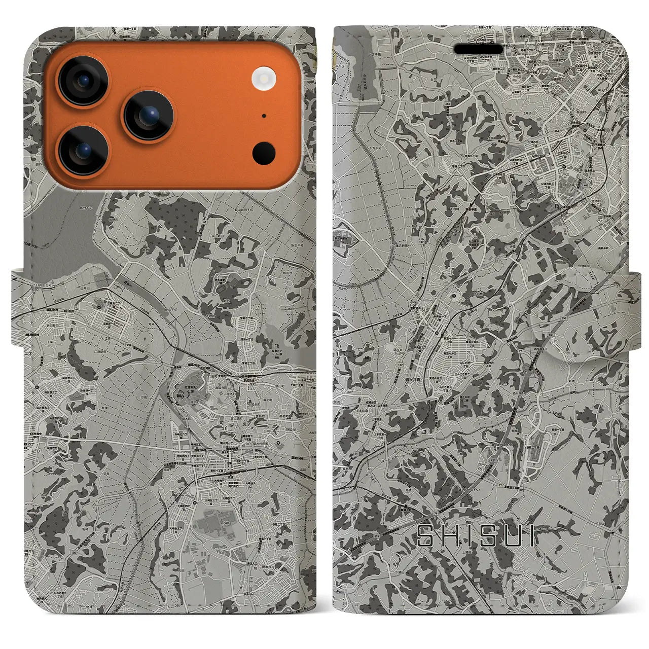 【酒々井(千葉県)】地図柄iPhoneケース(手帳タイプ)