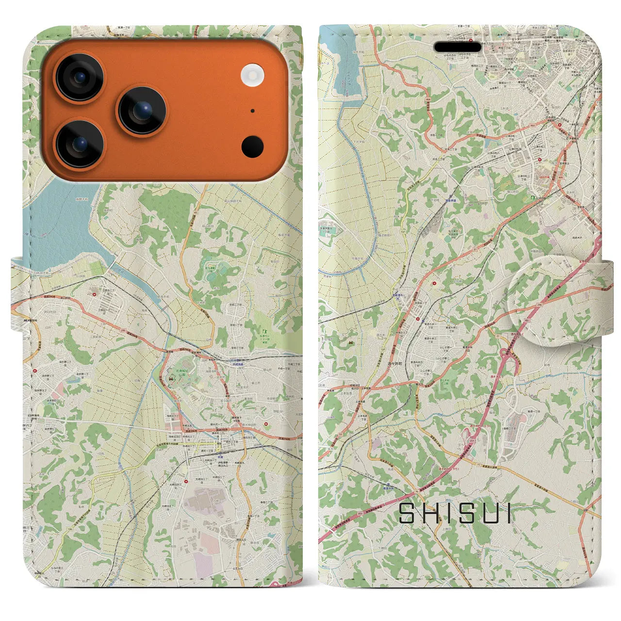 【酒々井(千葉県)】地図柄iPhoneケース(手帳タイプ)