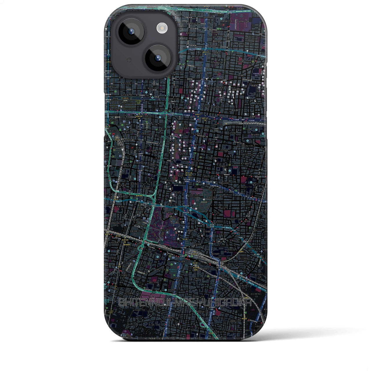 【四天王寺前夕陽ヶ丘(大阪府)】地図柄iPhoneケース(バックカバータイプ)