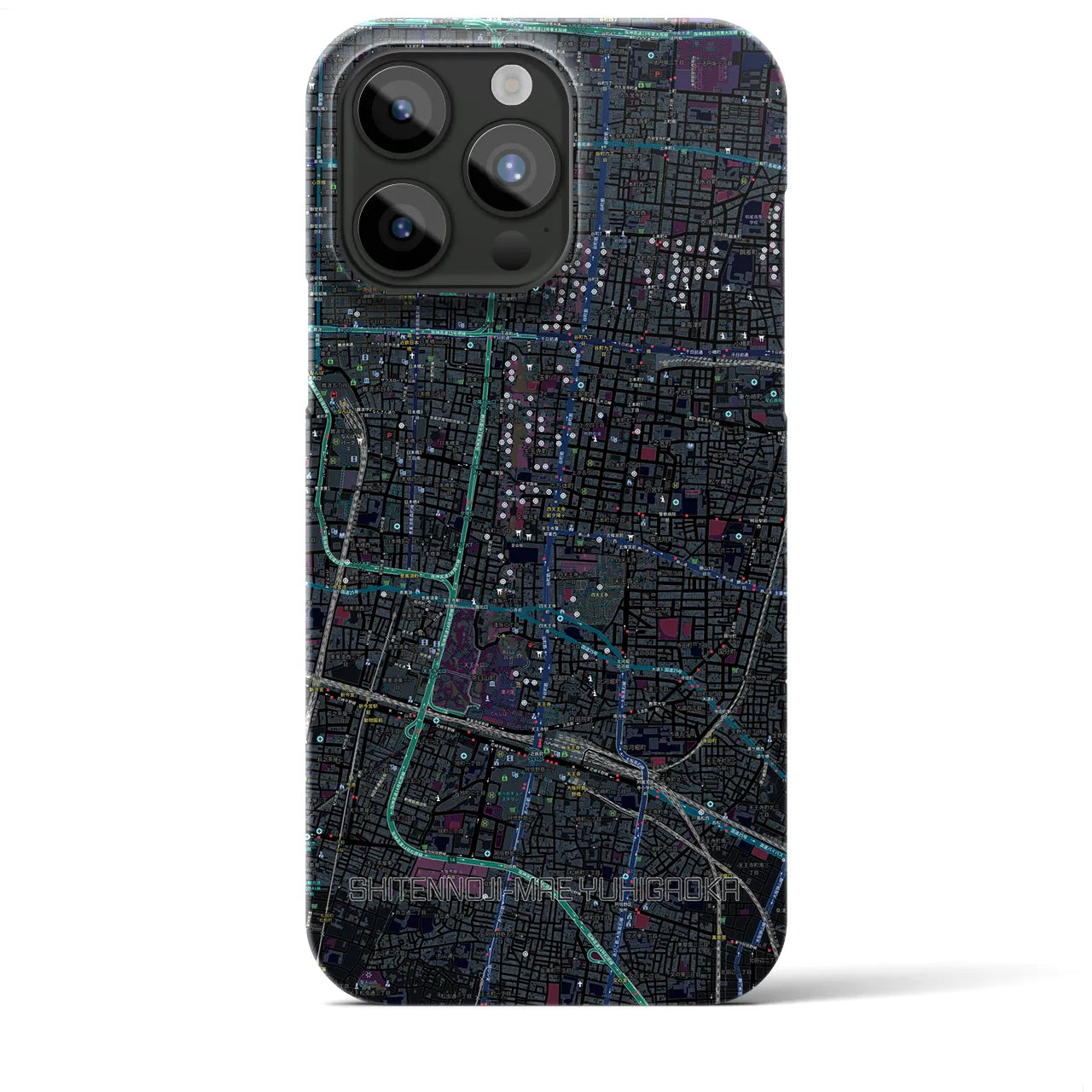 【四天王寺前夕陽ヶ丘(大阪府)】地図柄iPhoneケース(バックカバータイプ)