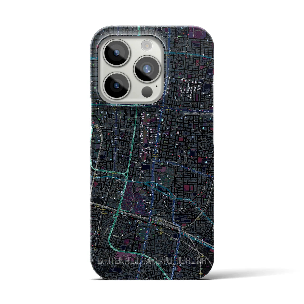 【四天王寺前夕陽ヶ丘(大阪府)】地図柄iPhoneケース(バックカバータイプ)
