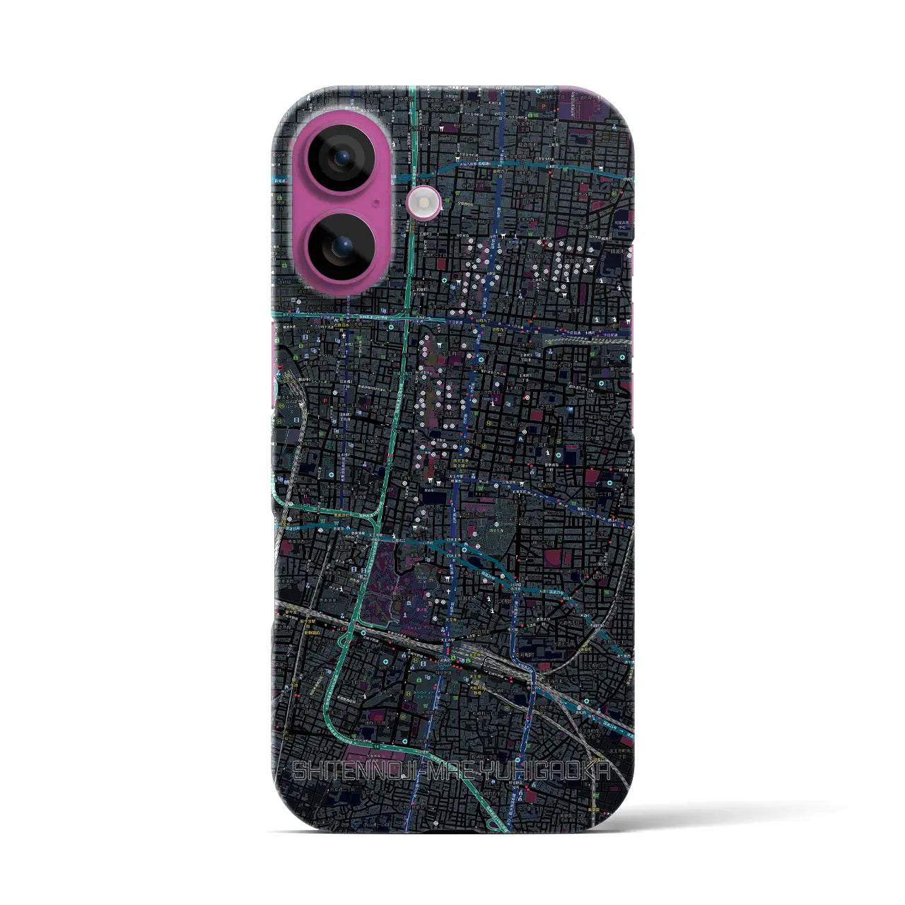 【四天王寺前夕陽ヶ丘(大阪府)】地図柄iPhoneケース(バックカバータイプ)