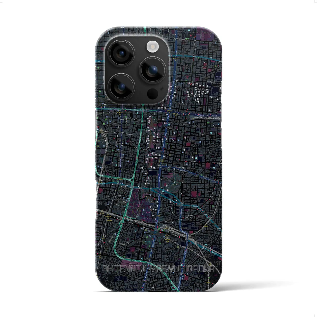 【四天王寺前夕陽ヶ丘(大阪府)】地図柄iPhoneケース(バックカバータイプ)