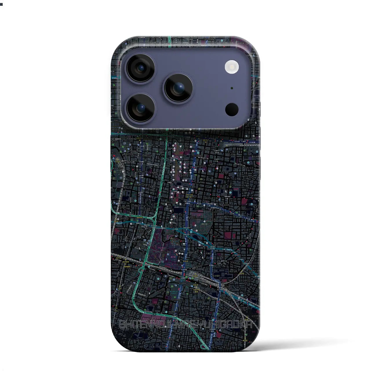 【四天王寺前夕陽ヶ丘(大阪府)】地図柄iPhoneケース(バックカバータイプ)