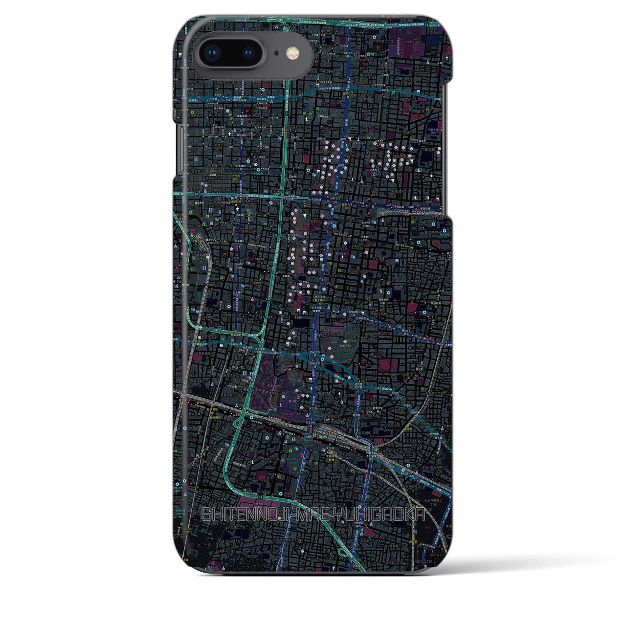 【四天王寺前夕陽ヶ丘(大阪府)】地図柄iPhoneケース(バックカバータイプ)