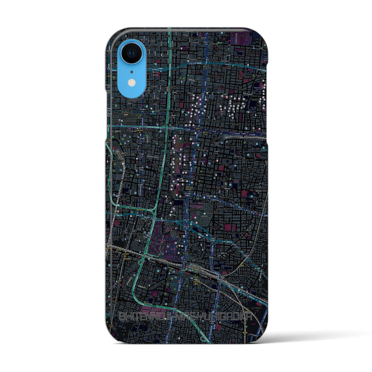 【四天王寺前夕陽ヶ丘(大阪府)】地図柄iPhoneケース(バックカバータイプ)