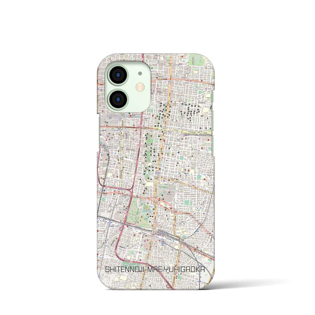 【四天王寺前夕陽ヶ丘(大阪府)】地図柄iPhoneケース(バックカバータイプ)