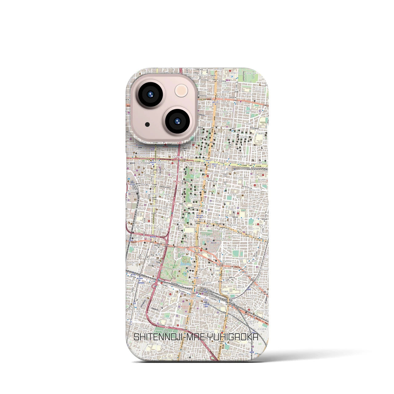【四天王寺前夕陽ヶ丘(大阪府)】地図柄iPhoneケース(バックカバータイプ)