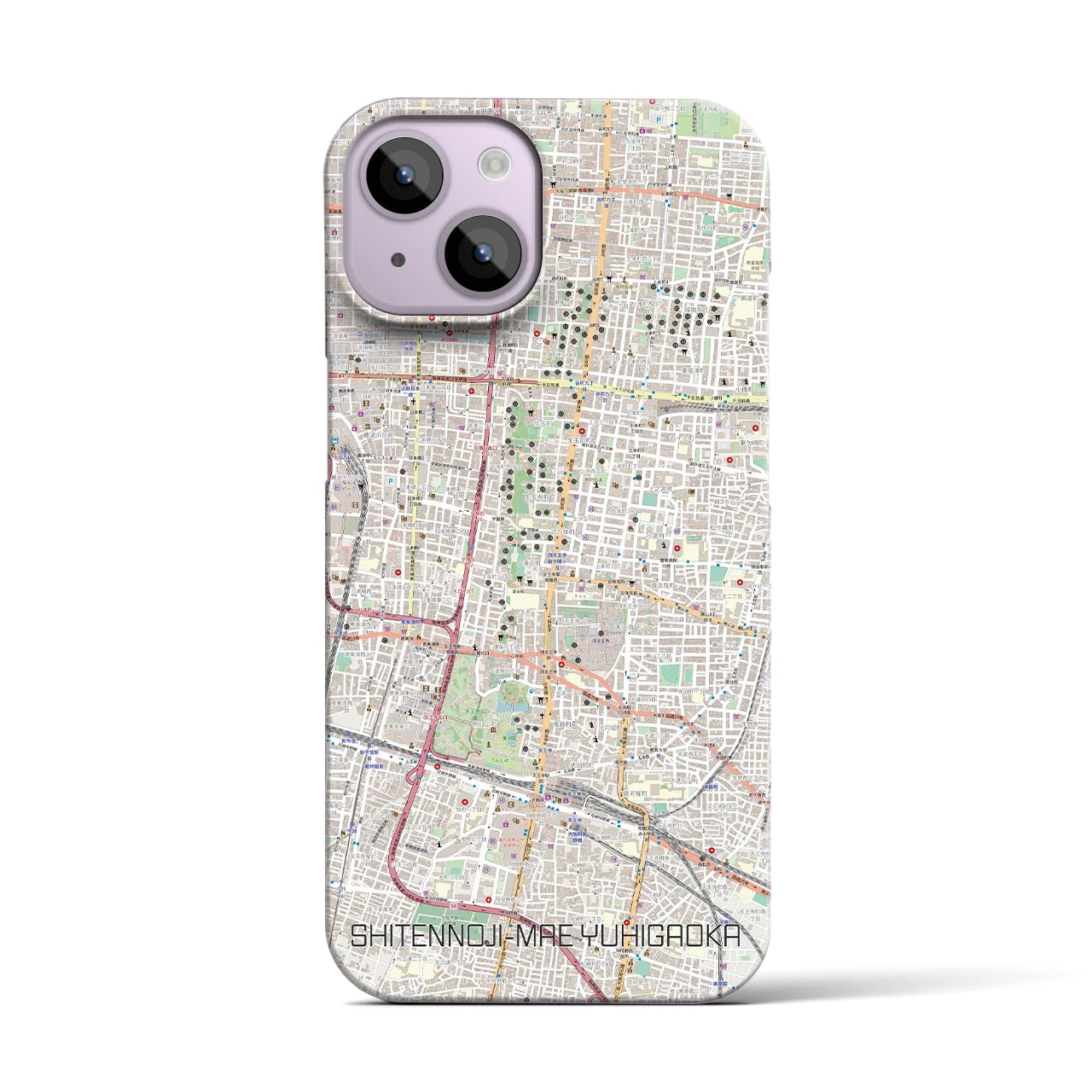 【四天王寺前夕陽ヶ丘(大阪府)】地図柄iPhoneケース(バックカバータイプ)