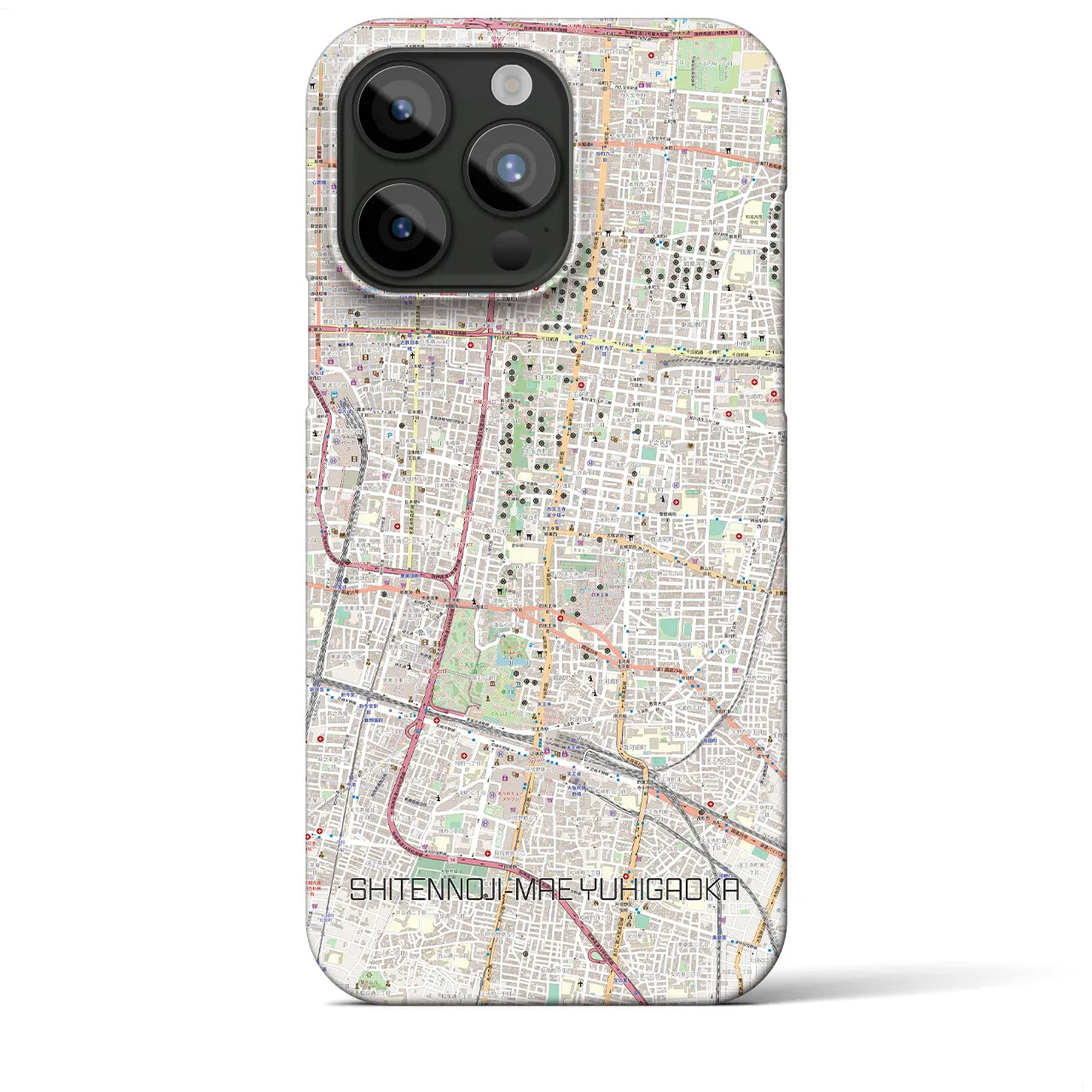 【四天王寺前夕陽ヶ丘(大阪府)】地図柄iPhoneケース(バックカバータイプ)