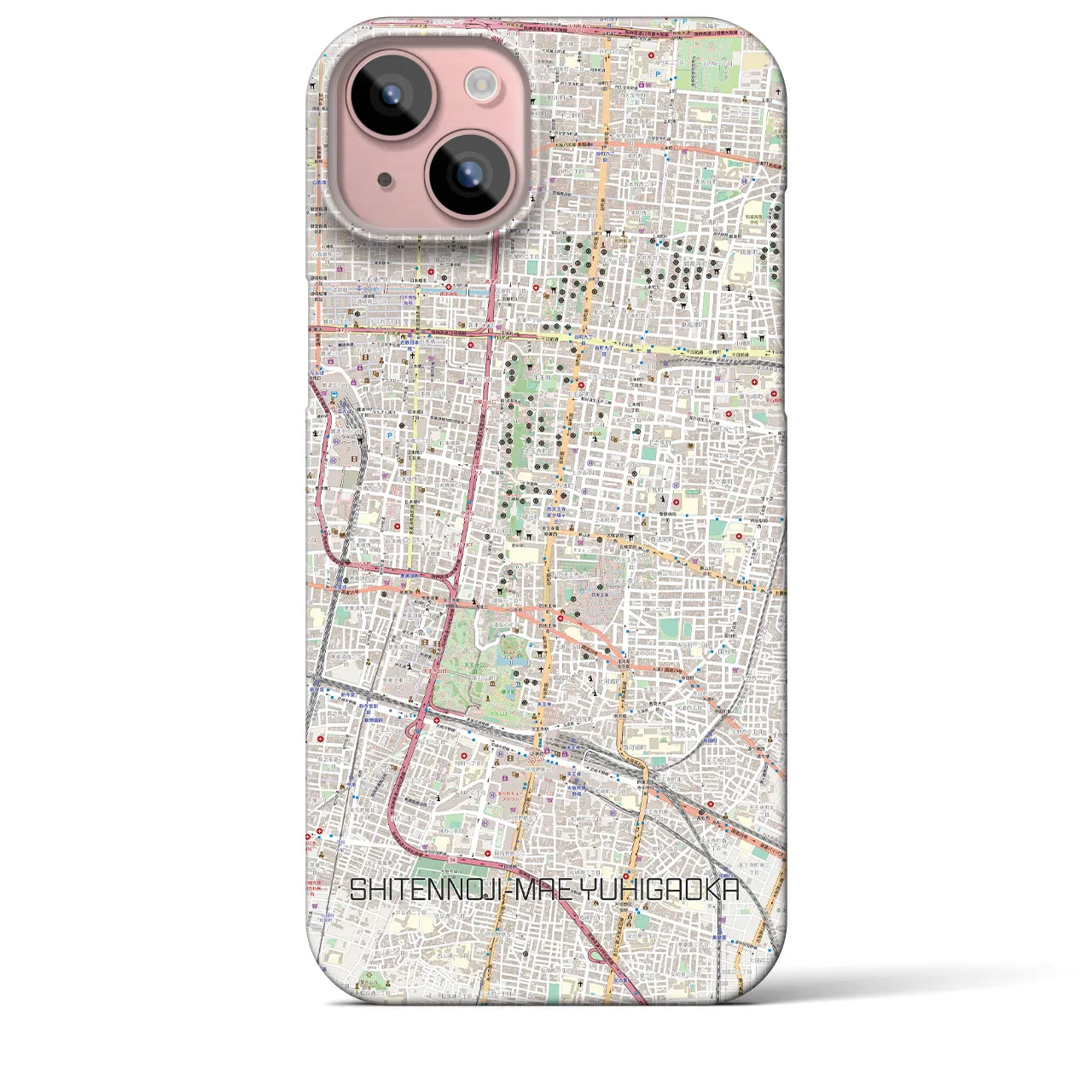 【四天王寺前夕陽ヶ丘(大阪府)】地図柄iPhoneケース(バックカバータイプ)