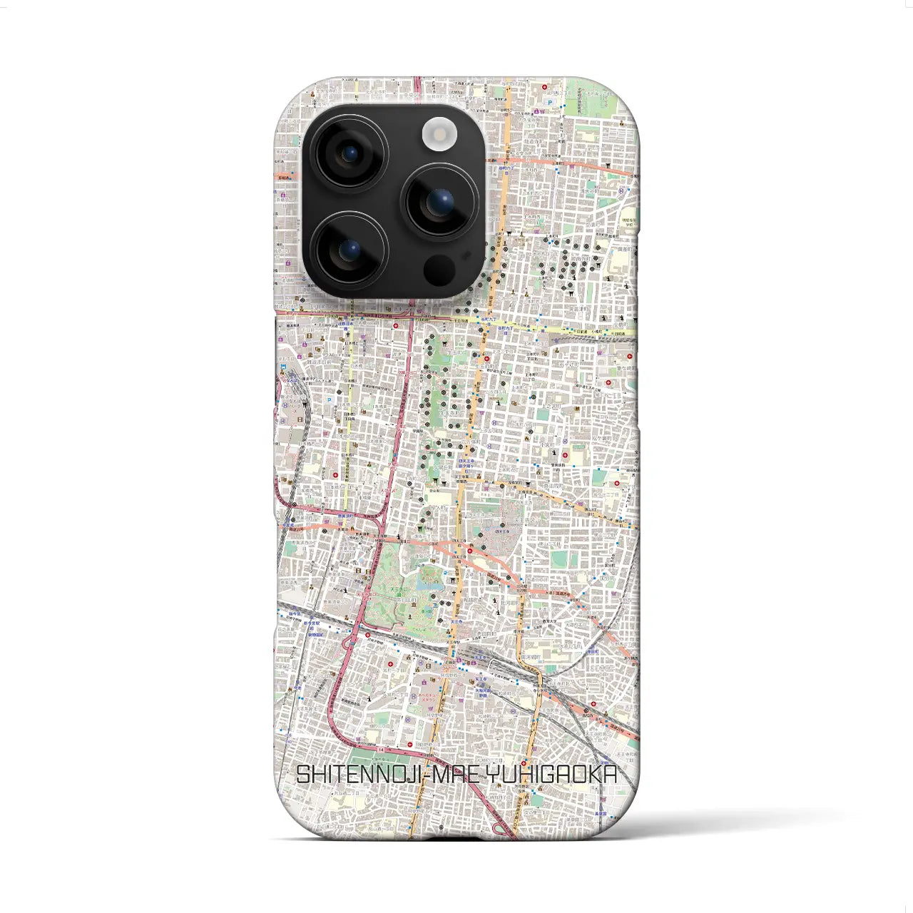 【四天王寺前夕陽ヶ丘(大阪府)】地図柄iPhoneケース(バックカバータイプ)