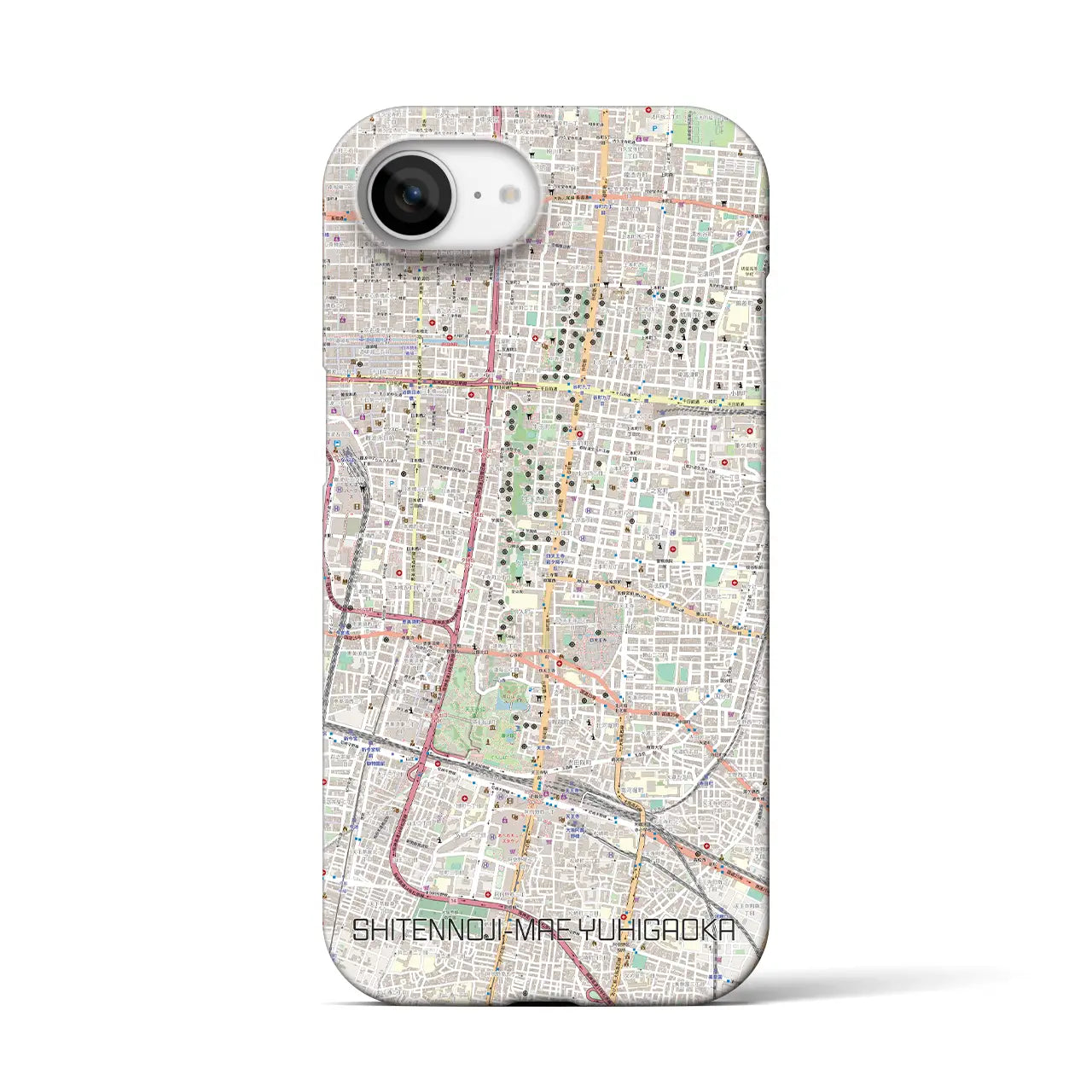【四天王寺前夕陽ヶ丘(大阪府)】地図柄iPhoneケース(バックカバータイプ)