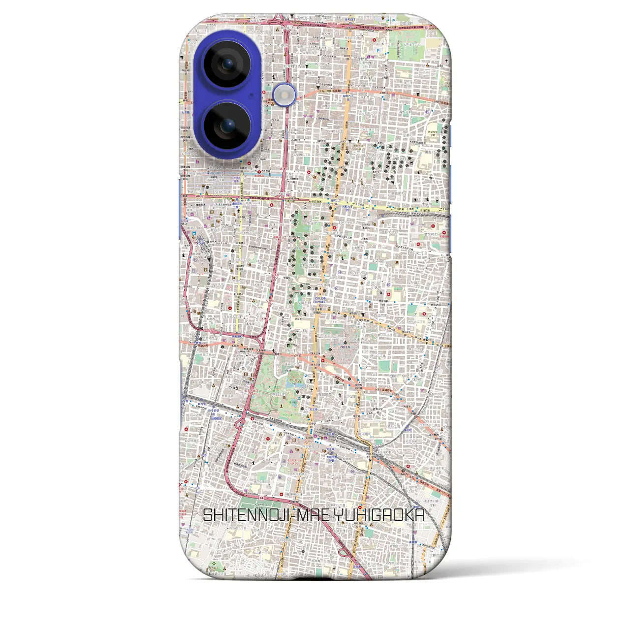 【四天王寺前夕陽ヶ丘(大阪府)】地図柄iPhoneケース(バックカバータイプ)ナチュラル・iPhone 16 Pro Max 用